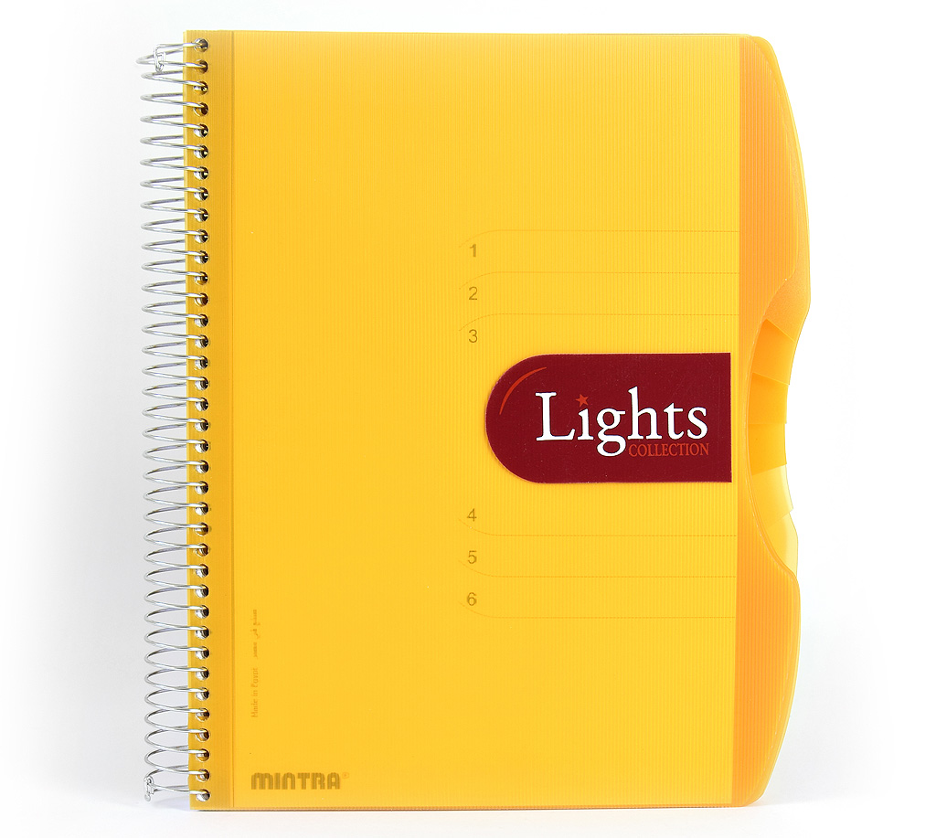 Notizbuch "Lights", DIN A4, kariert, PP-Hardcover mit Drahtspiralbindung - orange - DIN A4 - kariert (5x5mm)