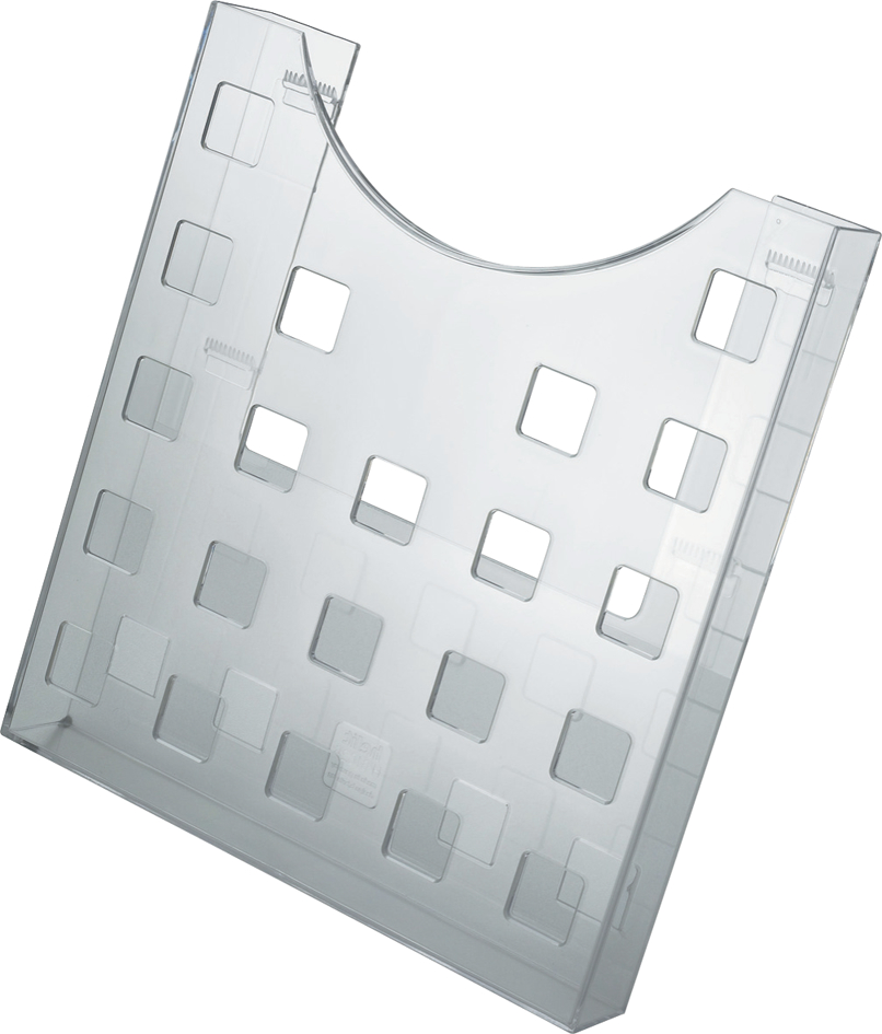 H61025_02 helit Prospekthalter, DIN A4 hoch, grau-transparent