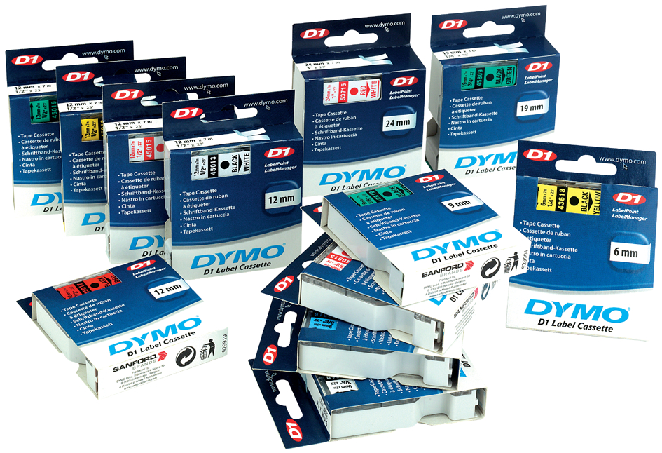 DYMO D1 Schriftbandkassette schwarz auf weiß  19 mm/7,0 m