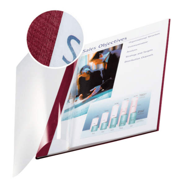 cfb6ec6396c8633512f9b3e2c349c7f3 Leitz Soft-Cover-Mappen, ImpressBind, 3.5 mm - bordeaux - bordeaux