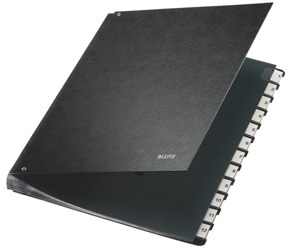 58120095589366bca0c09 LEITZ Pultordner, A4, A-Z, 24 Fächer, Hartpappe, schwarz