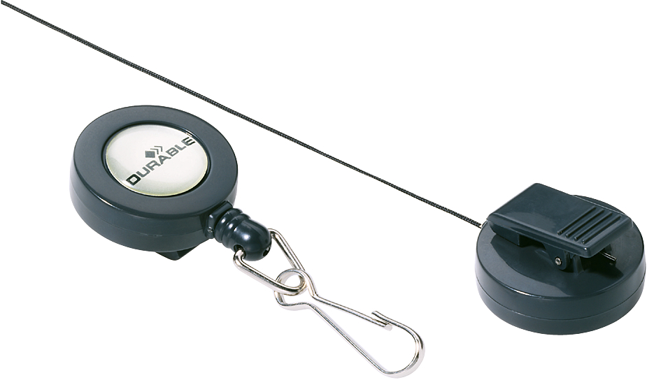 8221_58 DURABLE Ausweishalter mit Karabinerhaken, anthrazit