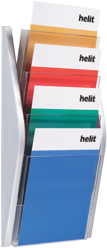 H62701_00_A_1_30058932c547e4c0 helit Wand-Prospekthalter, DIN A4 hoch, 4 Fächer, schwarz