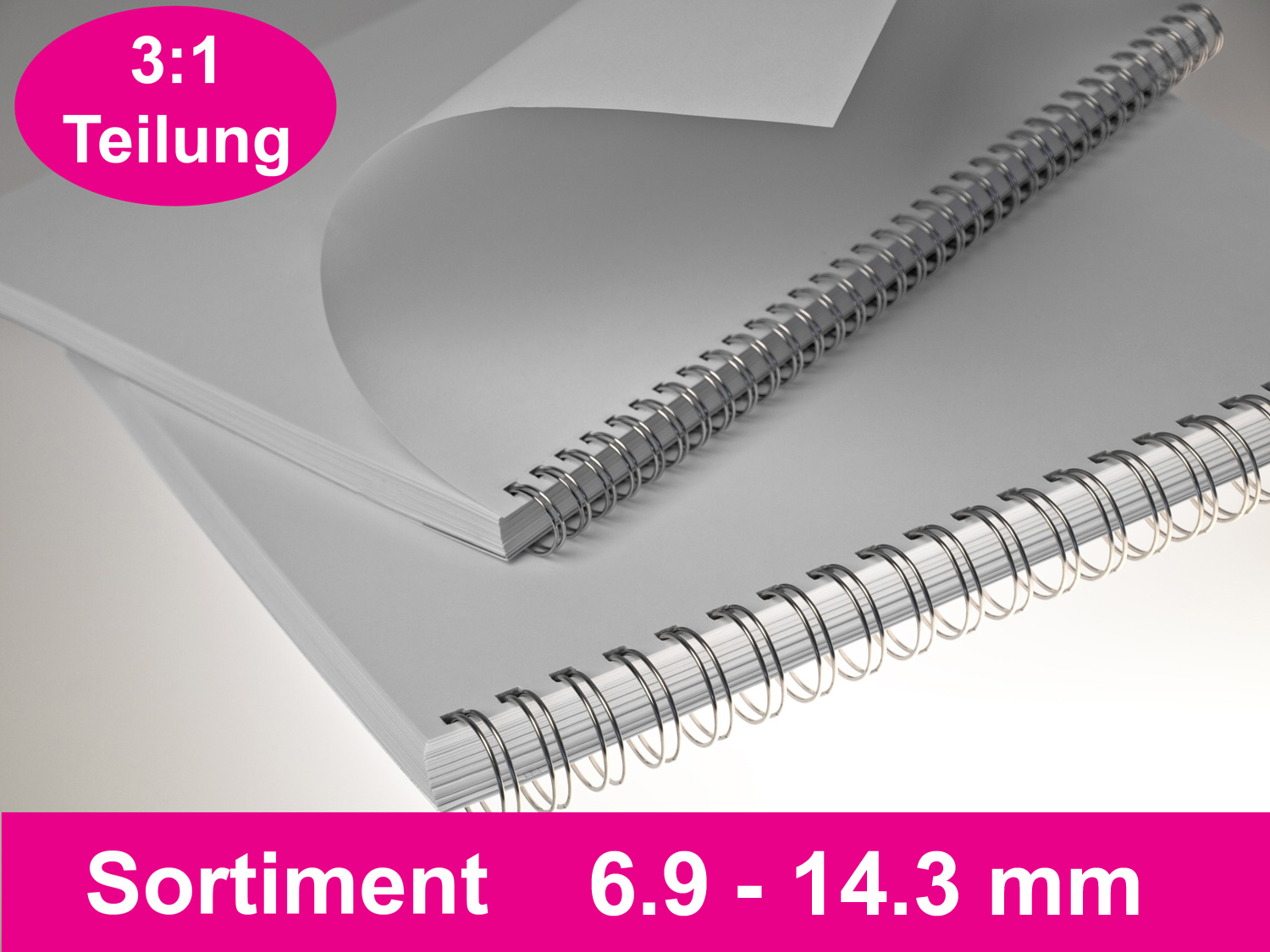 RENZ Drahtbinderücken STARTERSET 3:1 - silber blank (NN) RENZ Drahtbinderücken STARTERSET 3:1 - silber blank (NN)