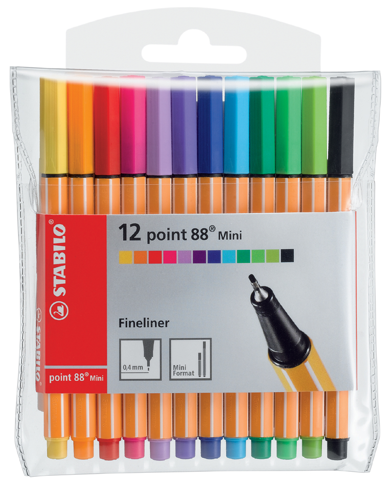 STABILO Fineliner point 88 Mini, 18er Kunststoff-Etui