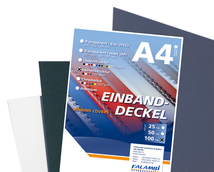 b0b3575875191e37c29015aa4c5dea55 100 Einbanddeckel Leinenstruktur, Falambi / BestPreis - weiß