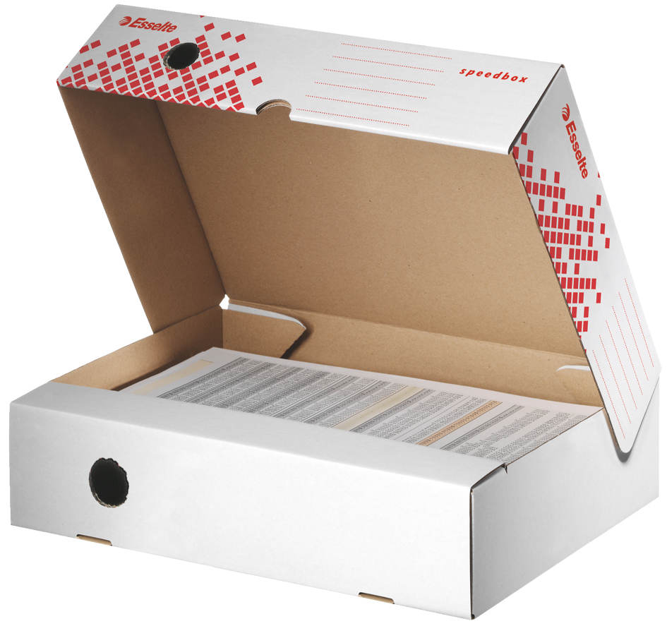 80623910 Esselte Archiv-Klappschachtel SPEEDBOX, (B)80 mm, weiß/rot