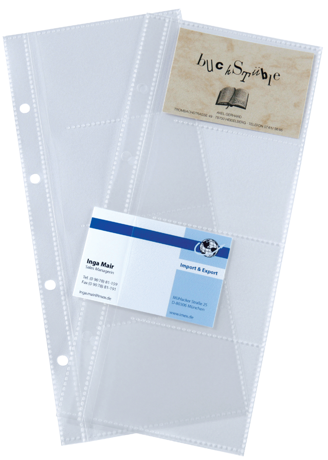 KVZ350-258936c85c4f98 sigel Visitenkarten-Hüllen, einreihig, für 80 Karten
