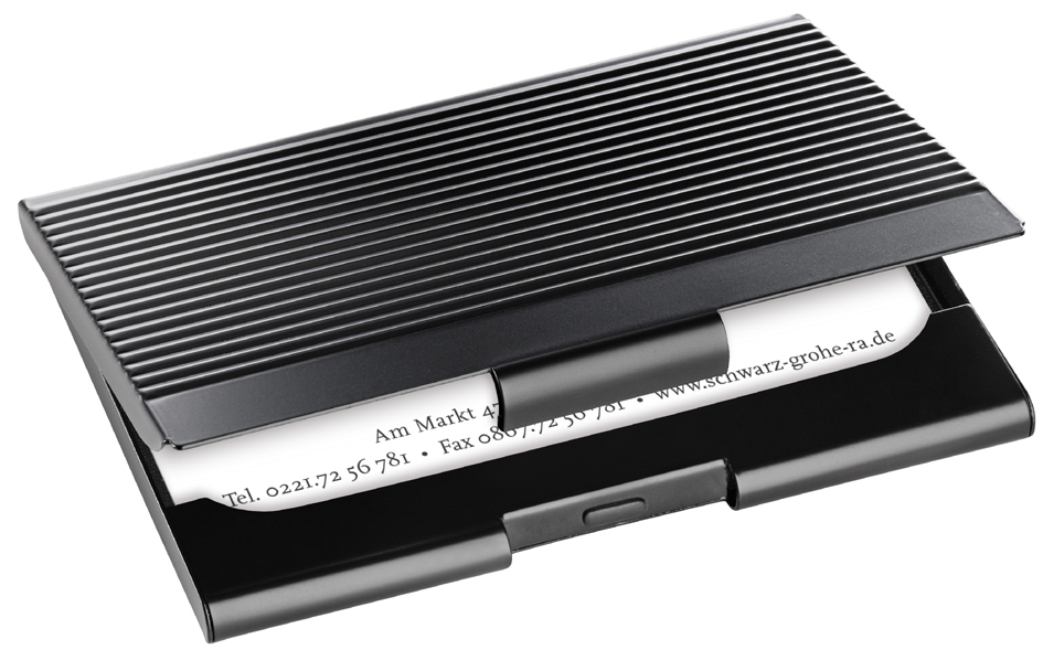 VZ134_1 sigel Visitenkarten-Etui, Metall, schwarz matt