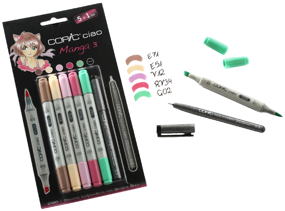 22075558 COPIC Marker ciao, 5+1 Set ´Manga 3´