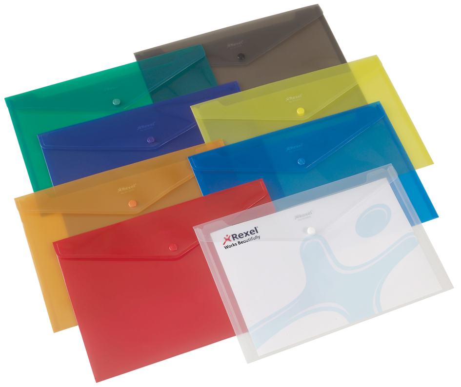 16128AS58933e5e5e385 Rexel Dokumententasche Folder, DIN A4, farbig sortiert