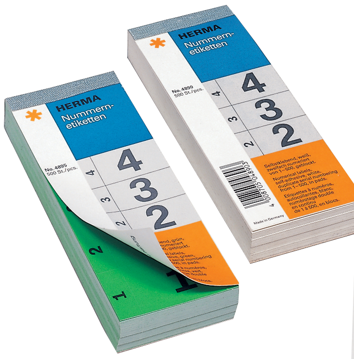 489158934c9b3a4d6 HERMA Nummernblock, selbstklebend, 28 x 56 mm, grün