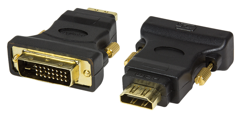 AH0001 LogiLink HDMI Kupplung - DVI-D 24+1 Stecker Adapter, schwarz