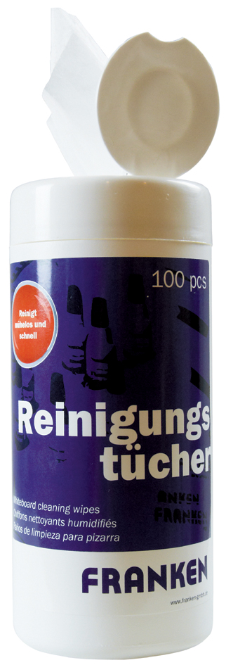 Z1920 FRANKEN Tafel-Reinigungstücher, getränkt, 100er Spenderdose