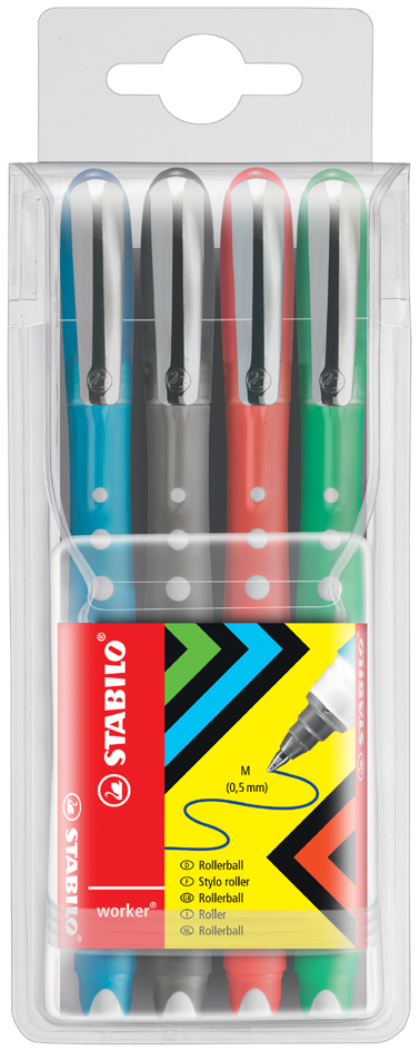 STABILO Tintenroller worker colorful, 4er Etui