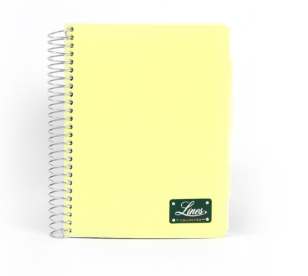 e0594b4d3b78fae88461060b7b6af9f1 Notizbuch "Lines", DIN A5, kariert, PP-Hardcover mit Drahtspiralbindung - gelb - DIN A5 - kariert (5x5mm)