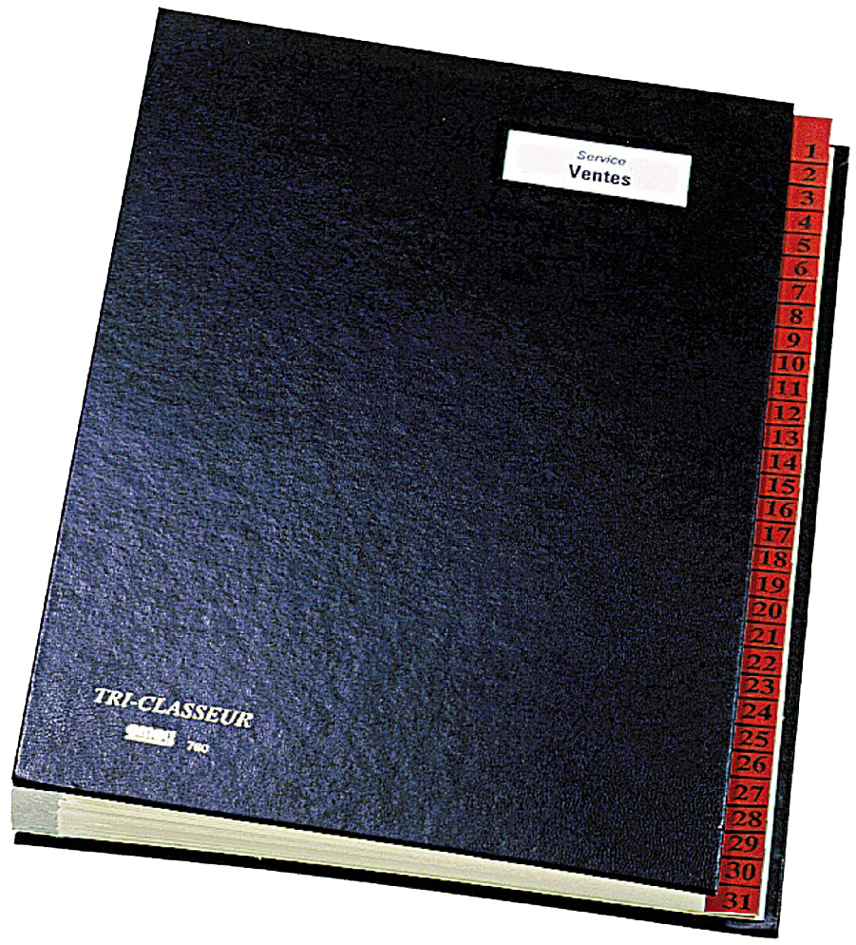 760-31-Noir emey Pultordner 760, 31 Fächer, mit Taben von 1 - 31