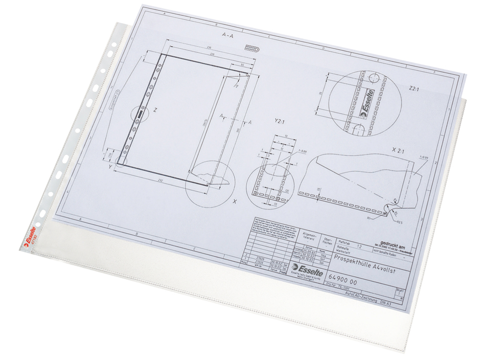 Esselte Prospekthülle Standard, DIN A4, PP, glasklar, 0,06mm