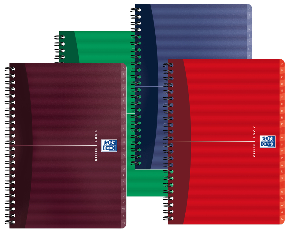 002283-farben Oxford Office Registerbuch, DIN A5, liniert, Karton