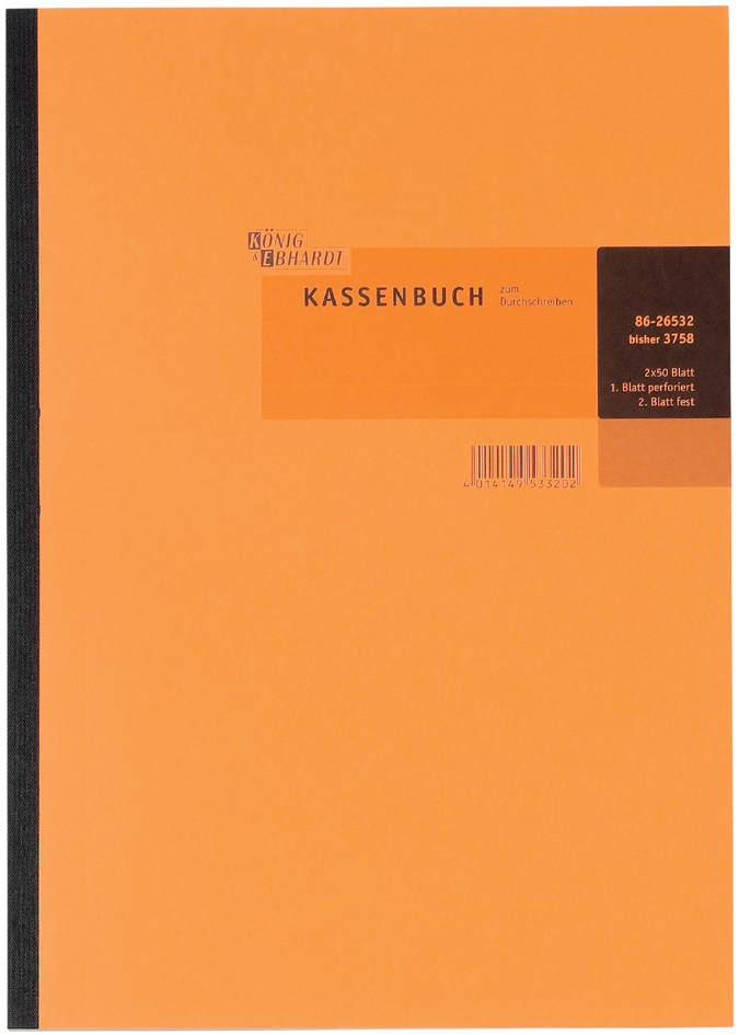 86-26532 KÖNIG & EBHARDT Kassenbuch, DIN A4, Bruttoverbuchung