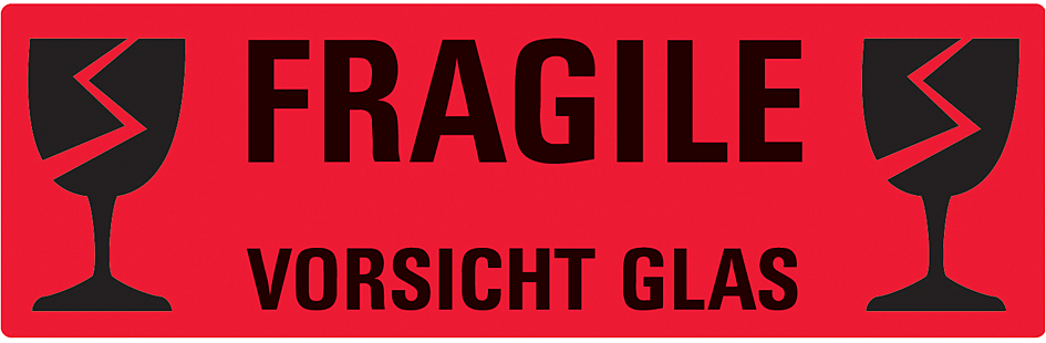 3050 AVERY Zweckform Hinweisetikett ´Vorsicht Glas´, 119 x 38 mm