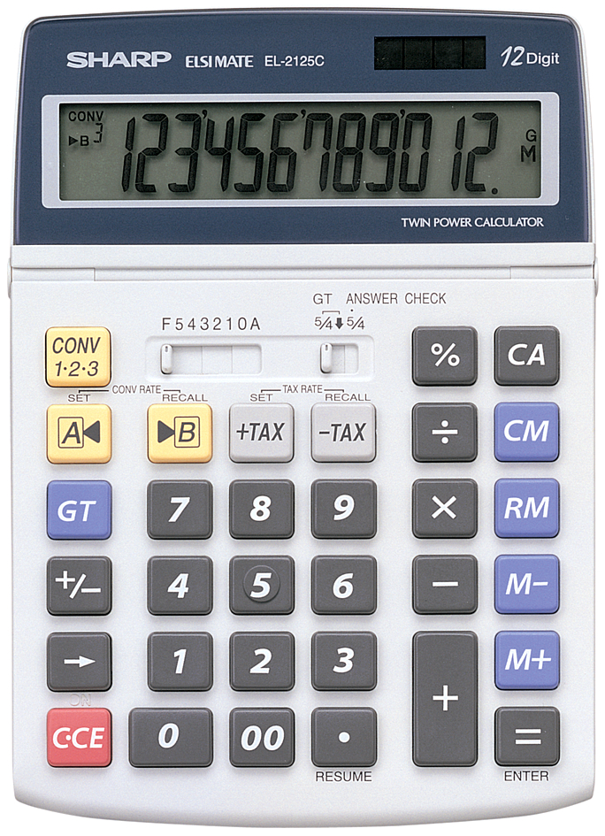 EL-2125C SHARP Tischrechner EL-2125 C, Solar-/ Batteriebetrieb