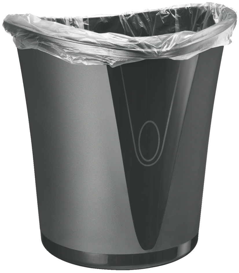 LEITZ Papierkorb Allura, aus Kunststoff, 18 Liter, schwarz