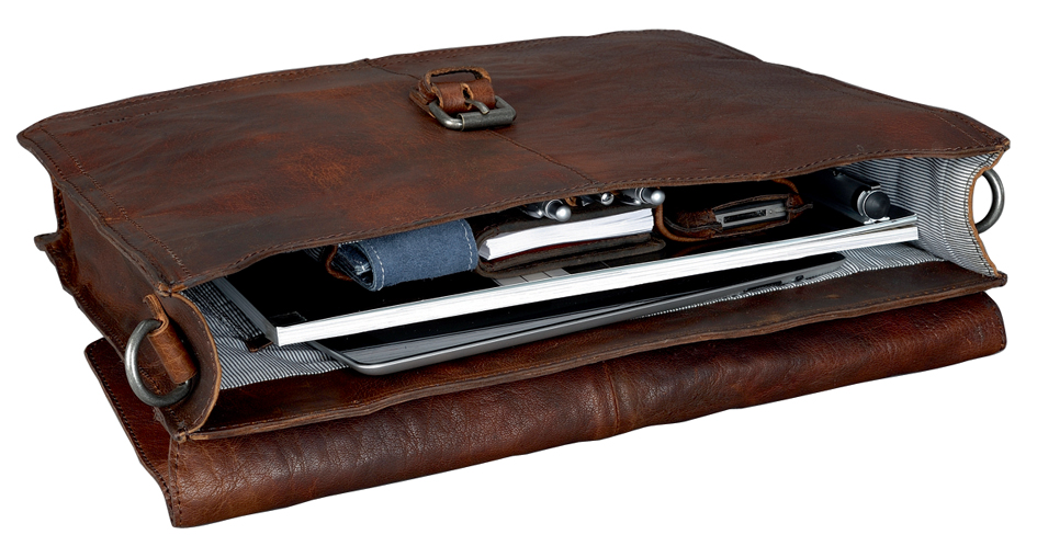 47183-of PRIDE&SOUL Aktentasche ´JAYDEN´, Leder, braun