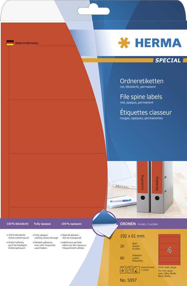 5097589b2856bb4d1 HERMA Ordnerrücken-Etiketten SPECIAL, 192 x 61 mm, grün
