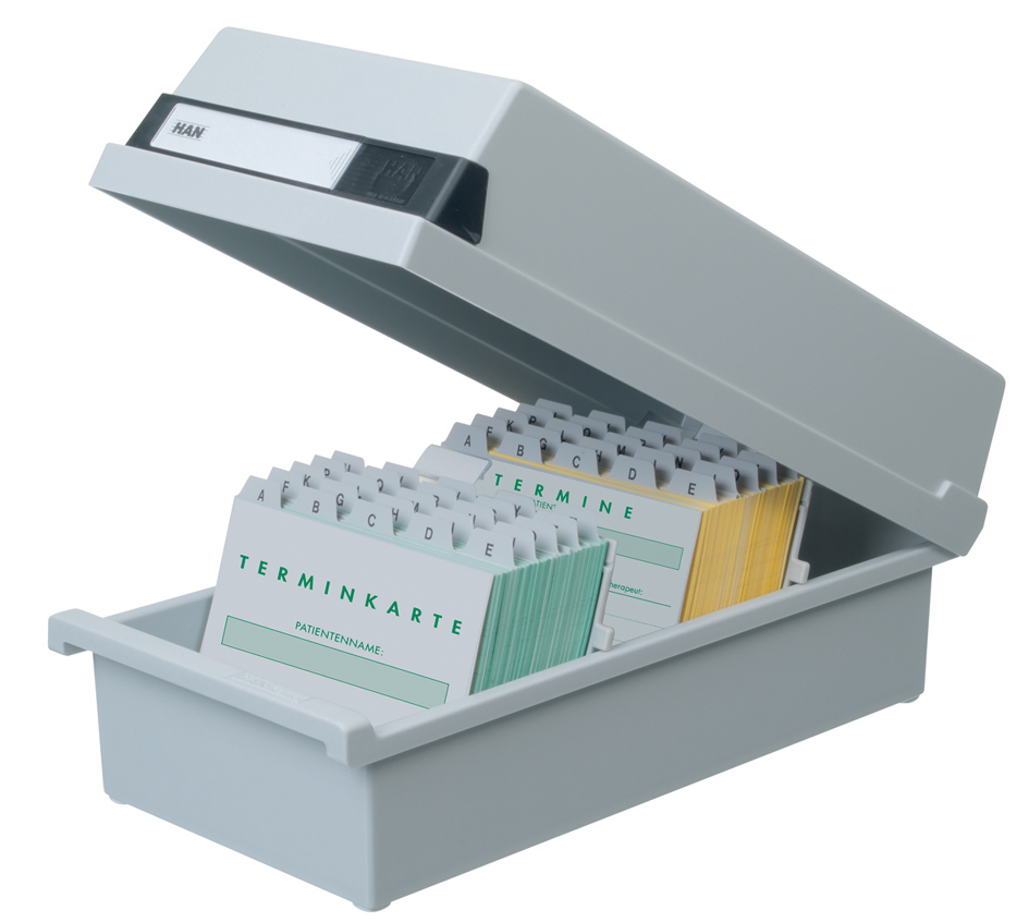 954_11_offen589b2b0978d2c HAN Karteikasten, A5 quer, für 1.300 Karten, lichtgrau