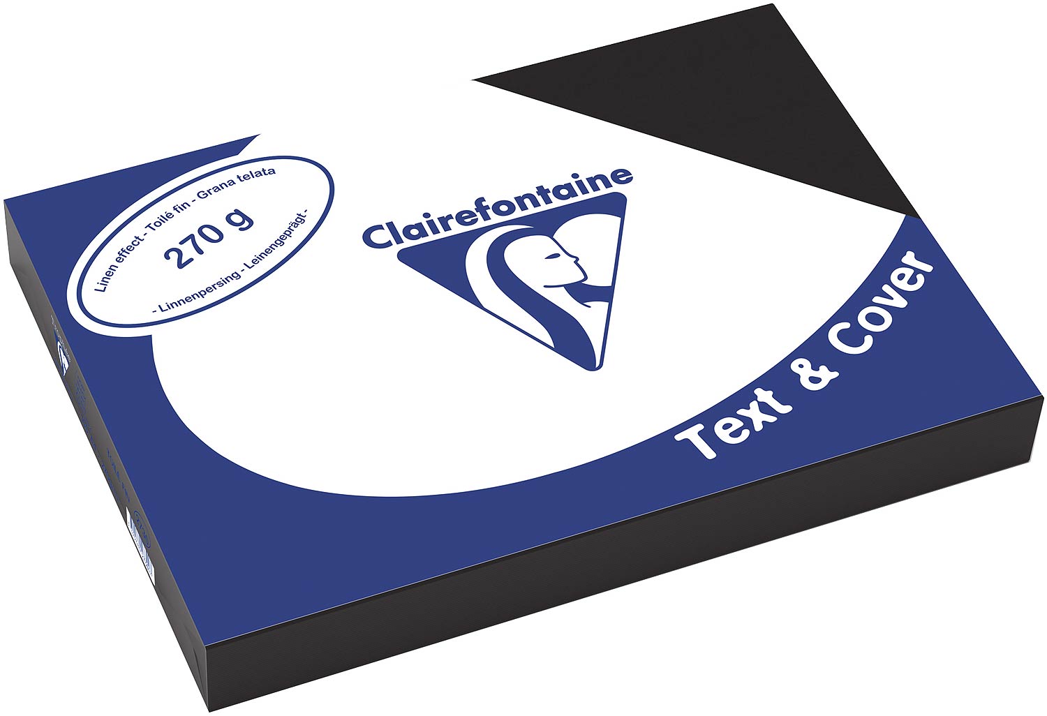 b1b04b3247d40962bc0ffd38e7ba2aa6 Clairefontaine Einbanddeckel, Leinenstruktur, 270 g/m² - schwarz - schwarz