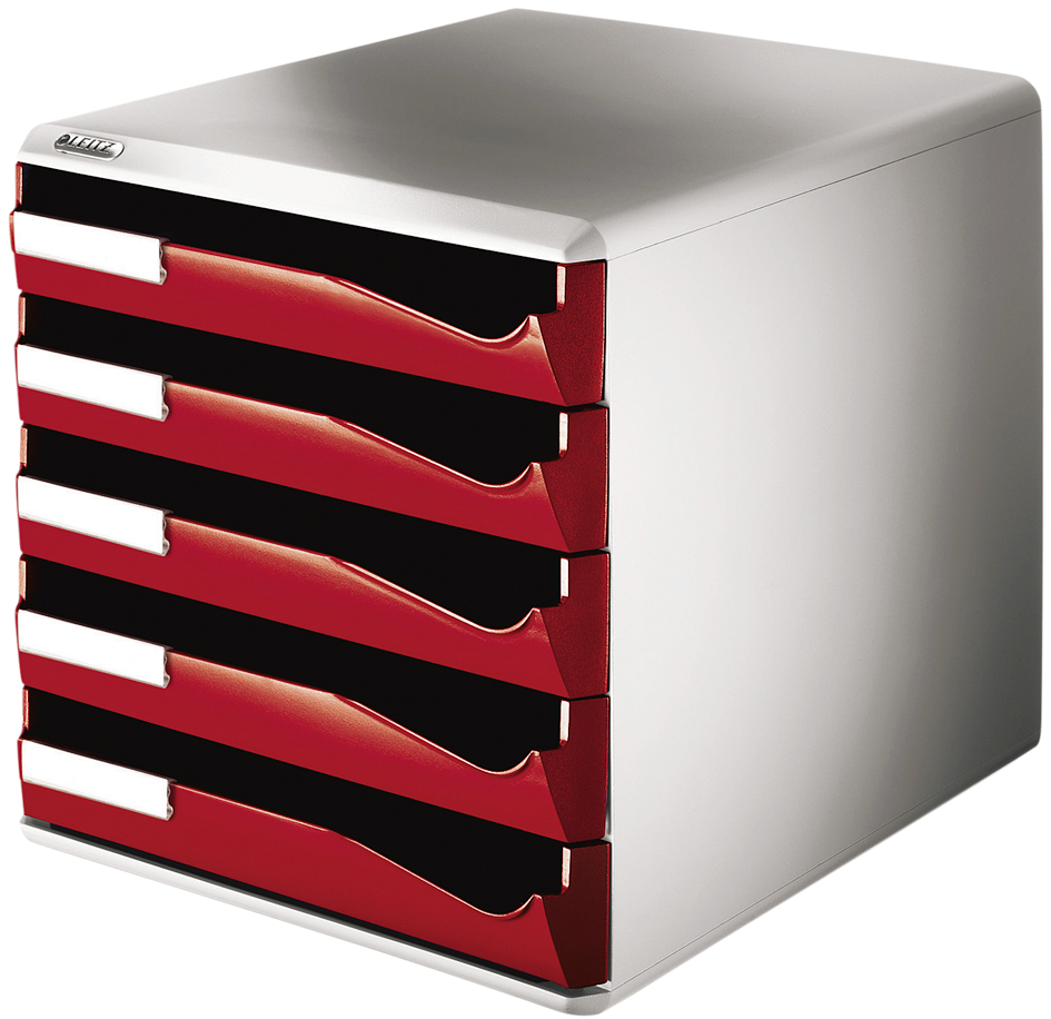 52805893657974514 LEITZ Schubladenbox Post-Set, 5 Schübe, lichtgrau/blau
