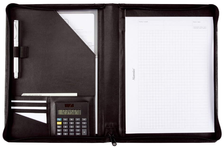 30056_neu1 Alassio Schreibmappe ´CATANA´, DIN A4, Lederimitat, schwarz