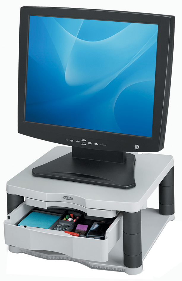91713589afa7f4a601 Fellowes Monitorständer Premium Plus, platin