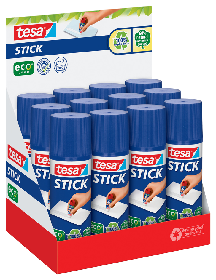 57028_00200_Tray tesa ecoLogo Stick Klebestift, 40 g, Thekendisplay