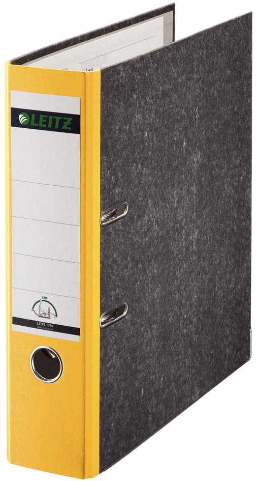 10805015 LEITZ Wolkenmarmor-Ordner, 180 Grad, DIN A4, 80 mm, gelb