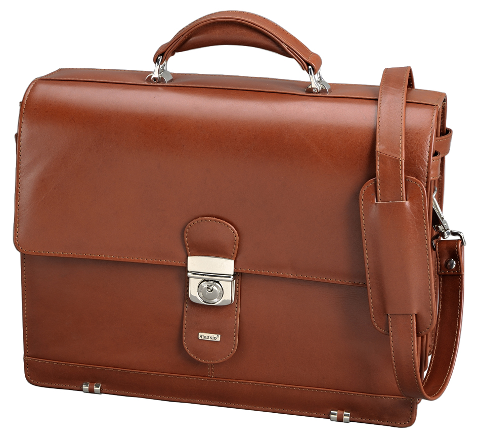 47124-ges Alassio Aktentasche ´MOCCA´, Leder, cognac-farben