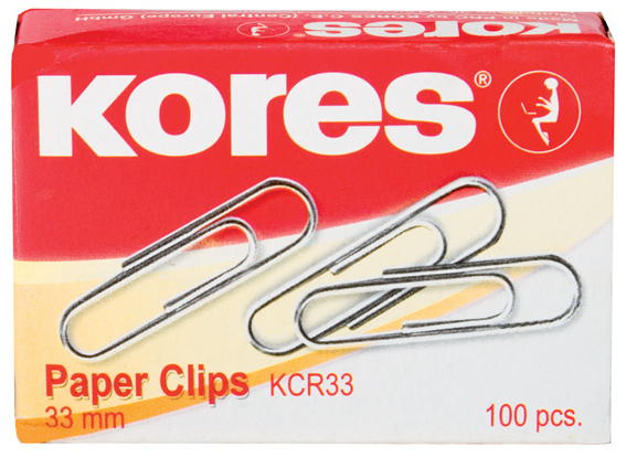 BK43011589336aecb6fb Kores Büroklammern, 33 mm, verzinkt