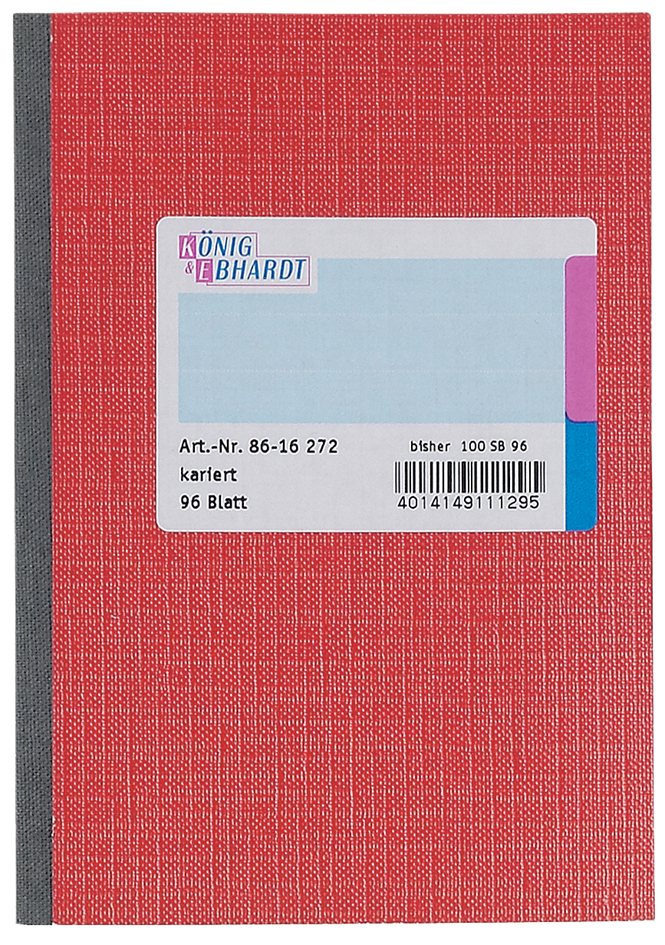 86-1627258933dcb0ccb6 KÖNIG & EBHARDT Kladde, DIN A6, 96 Blatt, kariert