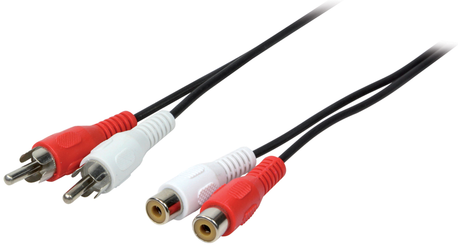 CA1037 LogiLink Audiokabel, 2x Cinchstecker - 2x Cinchkupplung, 5 m