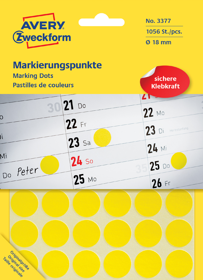 AVERY Zweckform Markierungspunkte, Durchmesser 18 mm, blau