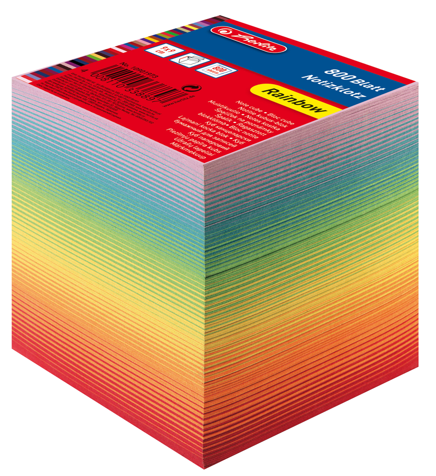 109019730001589b2c7ae64d3 herlitz Zettelklotz, 90 x 90 mm, farbig, 80 g/qm