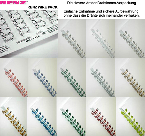 RENZ Drahtbinderücken, Teilung 3:1, 8.0 mm - weiß RENZ Drahtbinderücken, Teilung 3:1, 8.0 mm - weiß