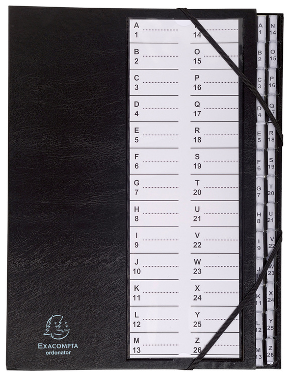 621765E_2 EXACOMPTA Ordnungsmappe Ordonator, PP, 26 Fächer, schwarz