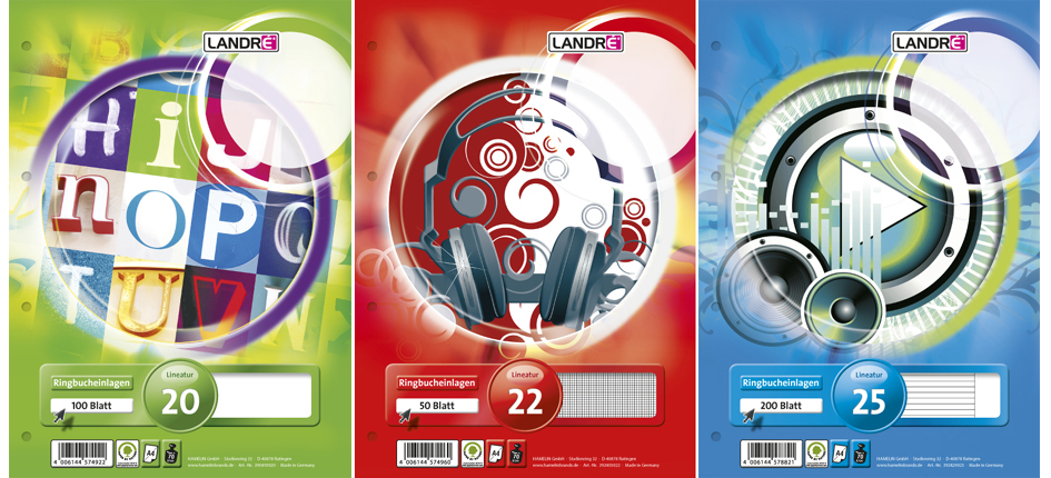 3924050225893325c5ba0a LANDRÉ Ringbucheinlagen ´pro terra´ DIN A4, kariert