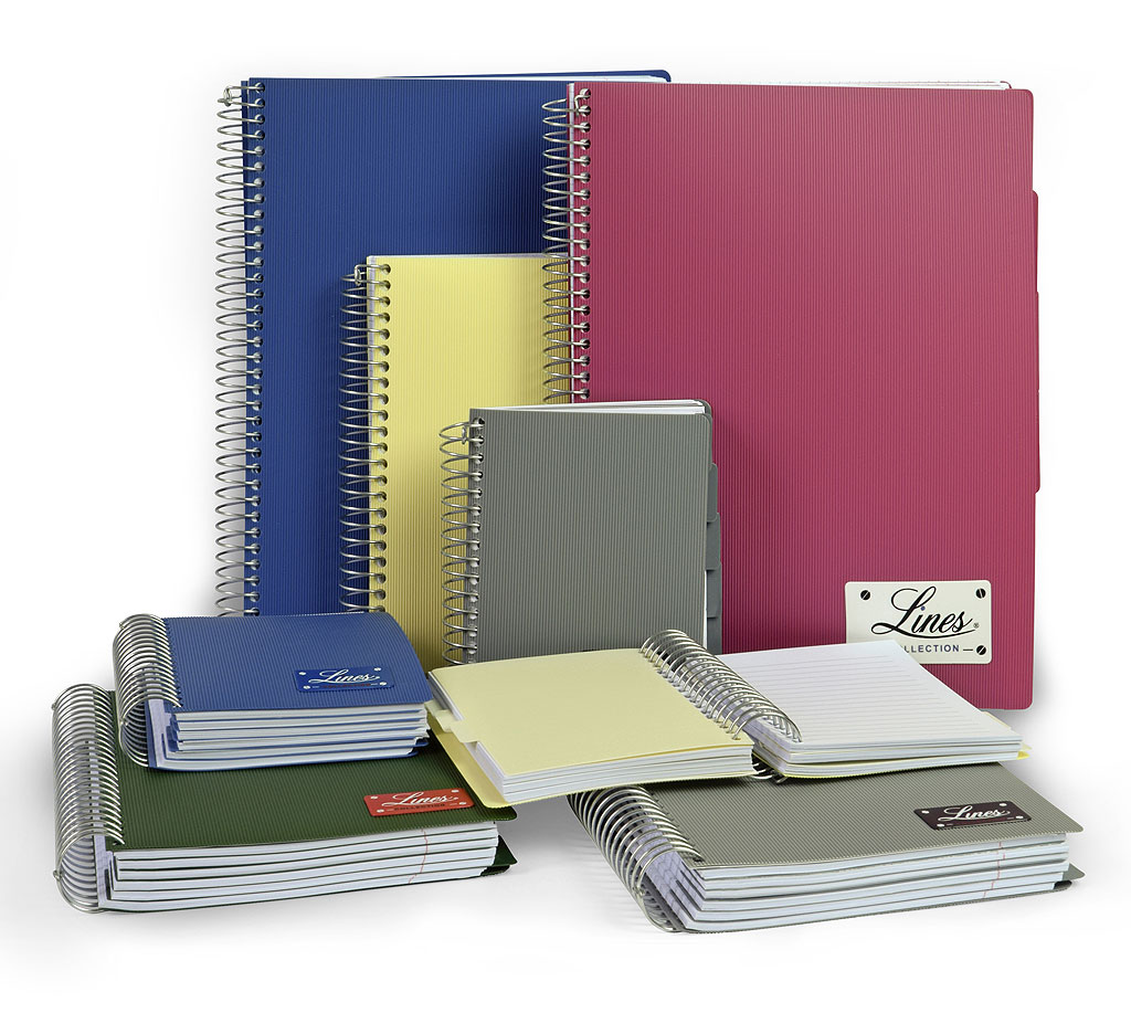 f023046566c278503f8ee294ef5d1ab0 Notizbuch "Lines", DIN A4, kariert, PP-Hardcover mit Drahtspiralbindung - blau