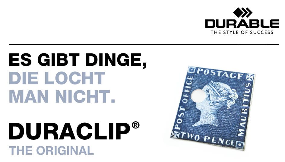 DURACLIP_Kampagne_2589374c52d2b0 DURABLE Klemmhefter DURACLIP ORIGINAL 30, DIN A4, hellblau