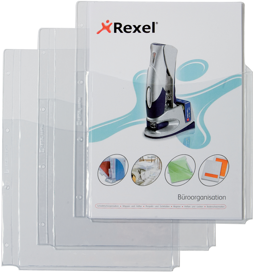 22679490 REXEL Prospekthülle mit Faltentasche, A4, PVC, 0,18 mm