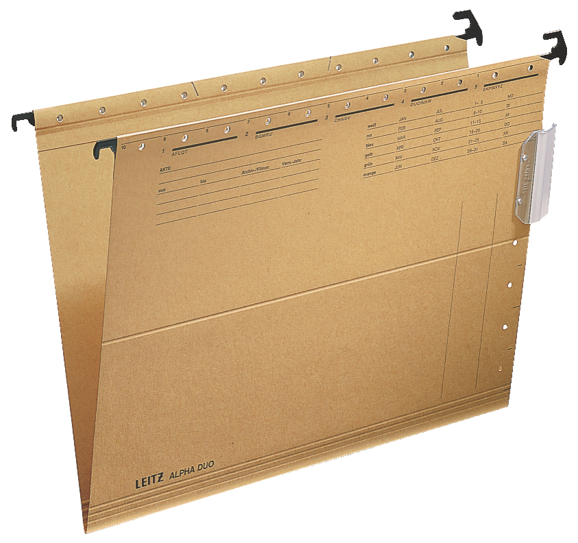 LEITZ ALPHA DUO Hängemappe, A4, seitlich offen, natron