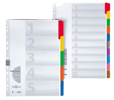 31000-31001 PAGNA Karton-Register, DIN A4, 5-teilig, 5-farbig